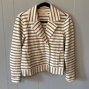 Loft French Terry Striped Moto Jacket Small